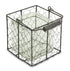 5.5" Brown and Clear Square Wire Basket and Glass Jar