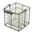 5.5" Brown and Clear Square Wire Basket and Glass Jar