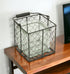 5.5" Brown and Clear Square Wire Basket and Glass Jar