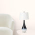 Set Of Two 31" Black And White Glass Table Lamps With White Empire Shade