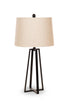 Set of Two 29" Black Acrylic Geometric Table Lamps With Beige Empire Shade