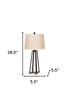 Set of Two 29" Black Acrylic Geometric Table Lamps With Beige Empire Shade