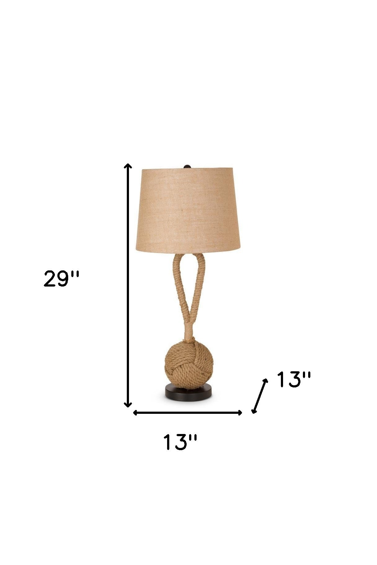 29" Black Ceramic Table Lamp With Brown Empire Shade