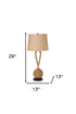 29" Black Ceramic Table Lamp With Brown Empire Shade