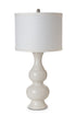 Set Of Two 34" Off White Ceramic Table Lamps With White Drum Shade