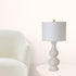 Set Of Two 34" Off White Ceramic Table Lamps With White Drum Shade