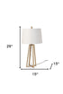 Set of Two 29" Gold Metal Geometric Table Lamps With White Drum Shade