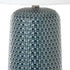 Set of Two 30" Blue Ceramic Geometric Table Lamps With White Drum Shade