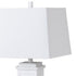 Set Of Two 32" White Seahorse Shutter USB Table Lamps With White Square Shades