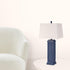 Set Of Two 32" Blue Shutter USB Table Lamps With White Square Shades