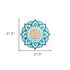 Turquoise And Gold Solid Wood Geometric Mandala Wall Decor