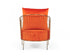 27" Orange Velvet And Gold Solid Color Arm Chair