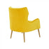 30" Yellow Velvet And Gold Solid Color Arm Chair
