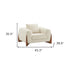 45" Cream And Wood Brown Sherpa Arm Chair