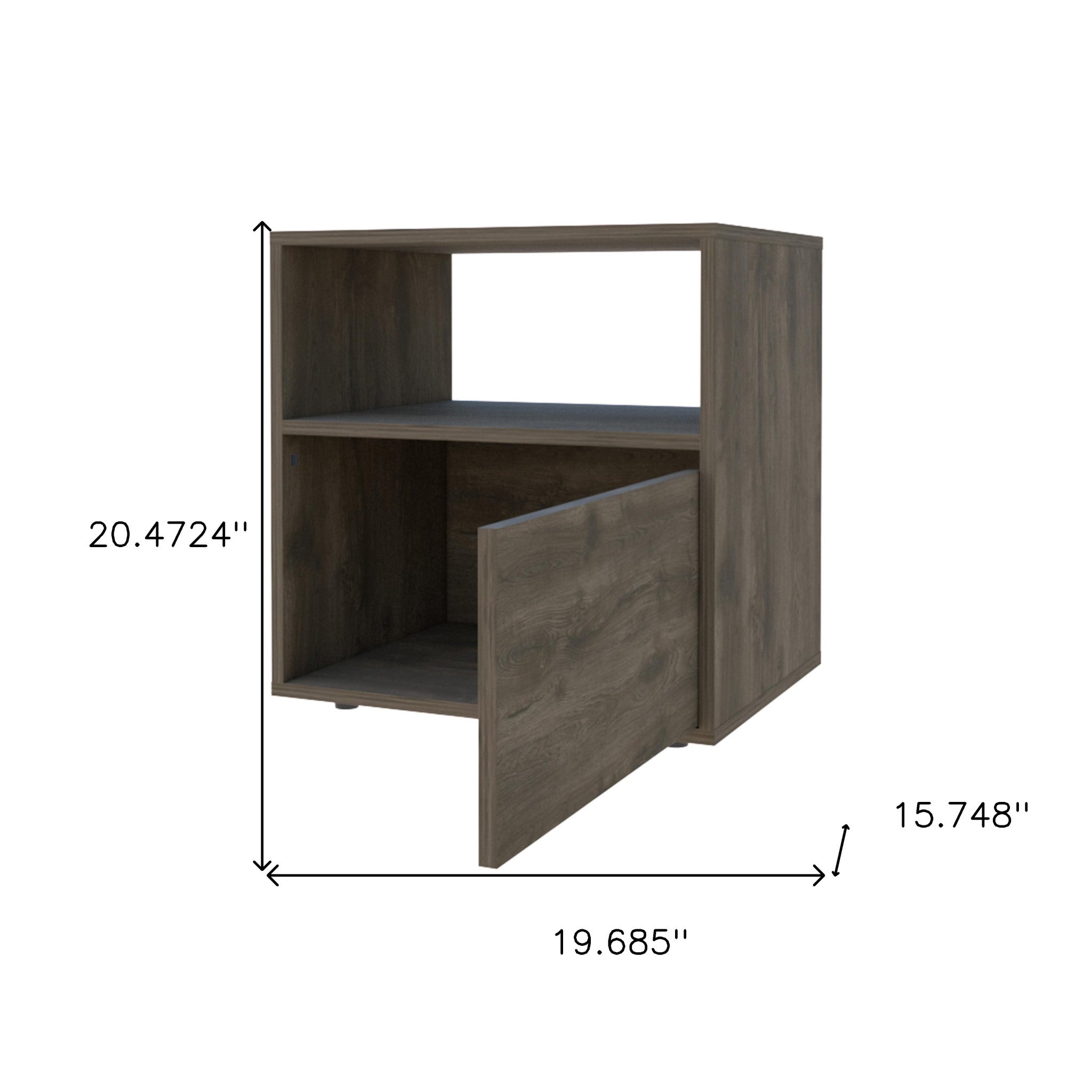 20" Dark Brown Nightstand