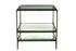 20" Bronze And Clear Glass And Iron Square End Table With Two Shelves