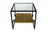 22" Bronze And Clear Glass And Iron Square End Table With Shelf