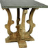 24" Natural Brown And Gray Metal And Solid Wood Square End Table