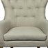 28" Taupe 100% Polyester And Natural Tufted Arm Chair