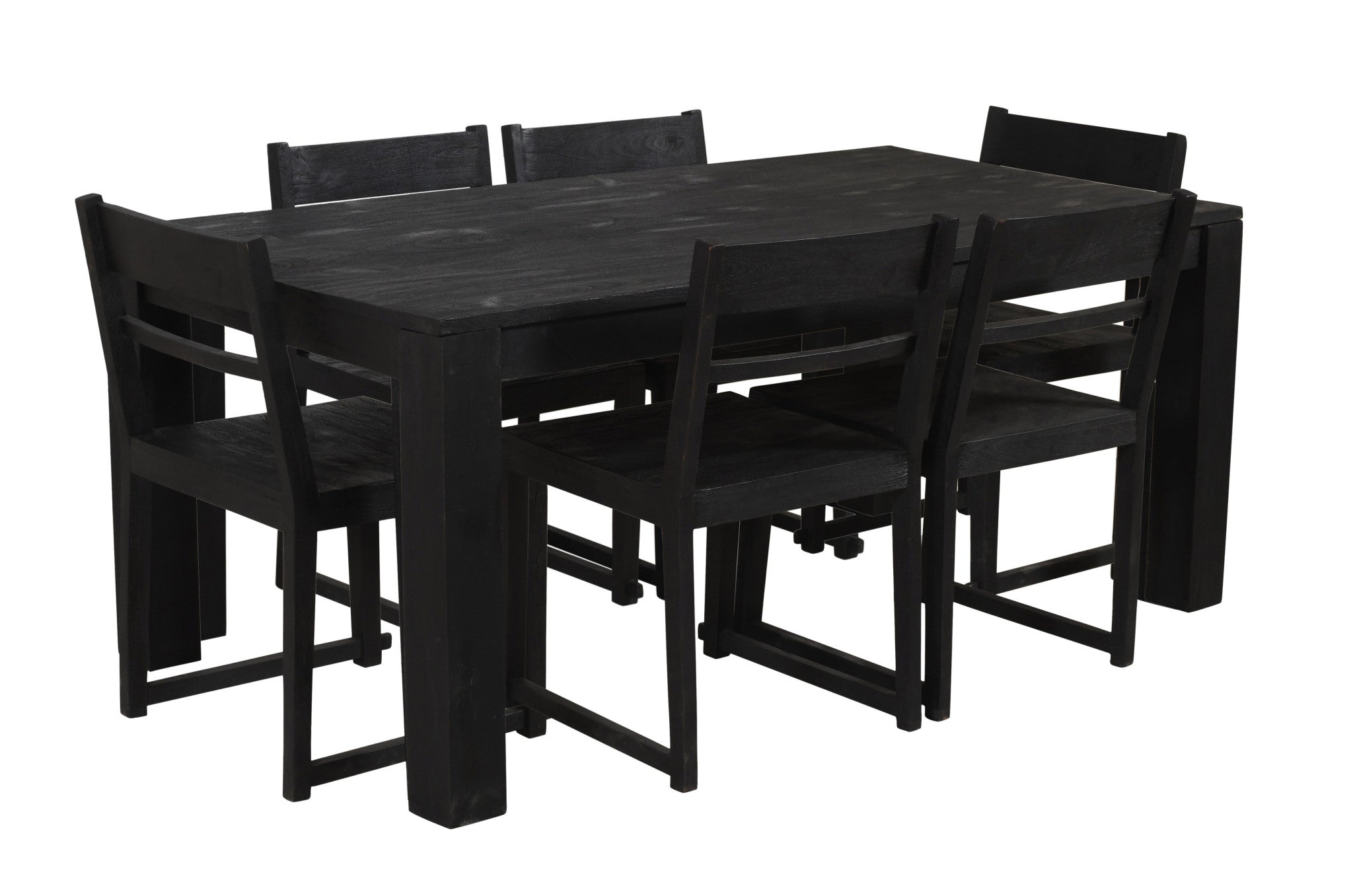 72" Dark Gray Rectangular Solid Wood Dining Table