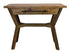 36" Natural Solid Wood Distressed Cross Leg Console Table With Storage