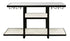 58" White and Black Glass Floor Shelf Console Table With Storage