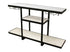 58" White and Black Glass Floor Shelf Console Table With Storage