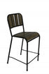 25" Brown And Black Iron Counter Height Bar Chair