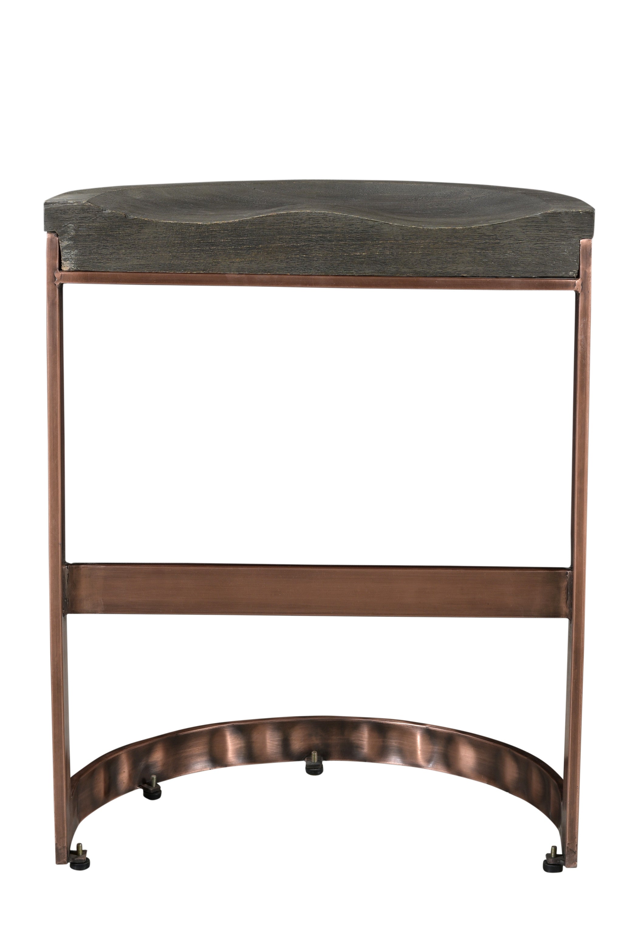 30" Gray And Copper Iron Backless Bar Height Bar Chair