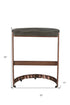 30" Gray And Copper Iron Backless Bar Height Bar Chair