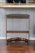 30" Gray And Copper Iron Backless Bar Height Bar Chair