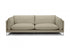 96" Taupe Top Grain Leather Sofa With Silver Legs