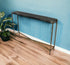 48" Black and Gold Stone Frame Console Table