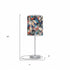 20" Silver Metal Standard Table Lamp With Retro Multi Color Cylinder Shade