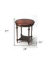 27" Dark Brown Manufactured Wood Round End Table With Shelf