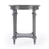 27" Gray Classic Round End Table With Shelf