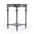 27" Gray Classic Round End Table With Shelf