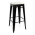 " White And Black Metal Backless Counter Height Bar Chair