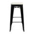 31 " White And Black Metal Backless Counter Height Bar Chair