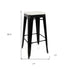 31 " White And Black Metal Backless Counter Height Bar Chair