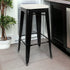 31 " White And Black Metal Backless Counter Height Bar Chair