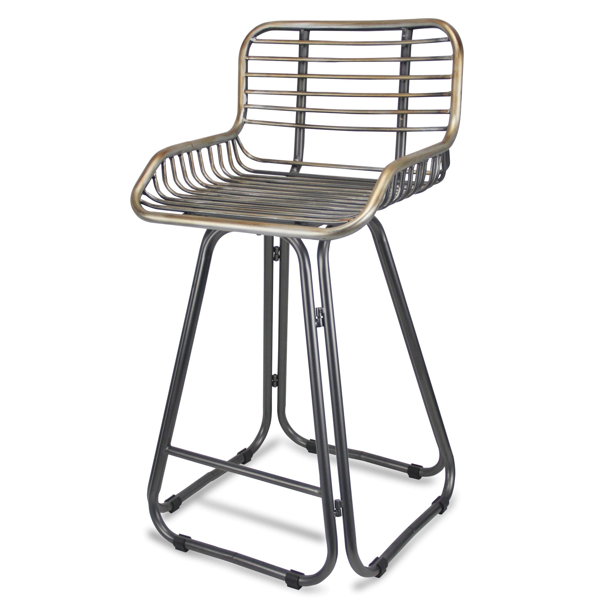 " Gray Steel Low Back Bar Chair