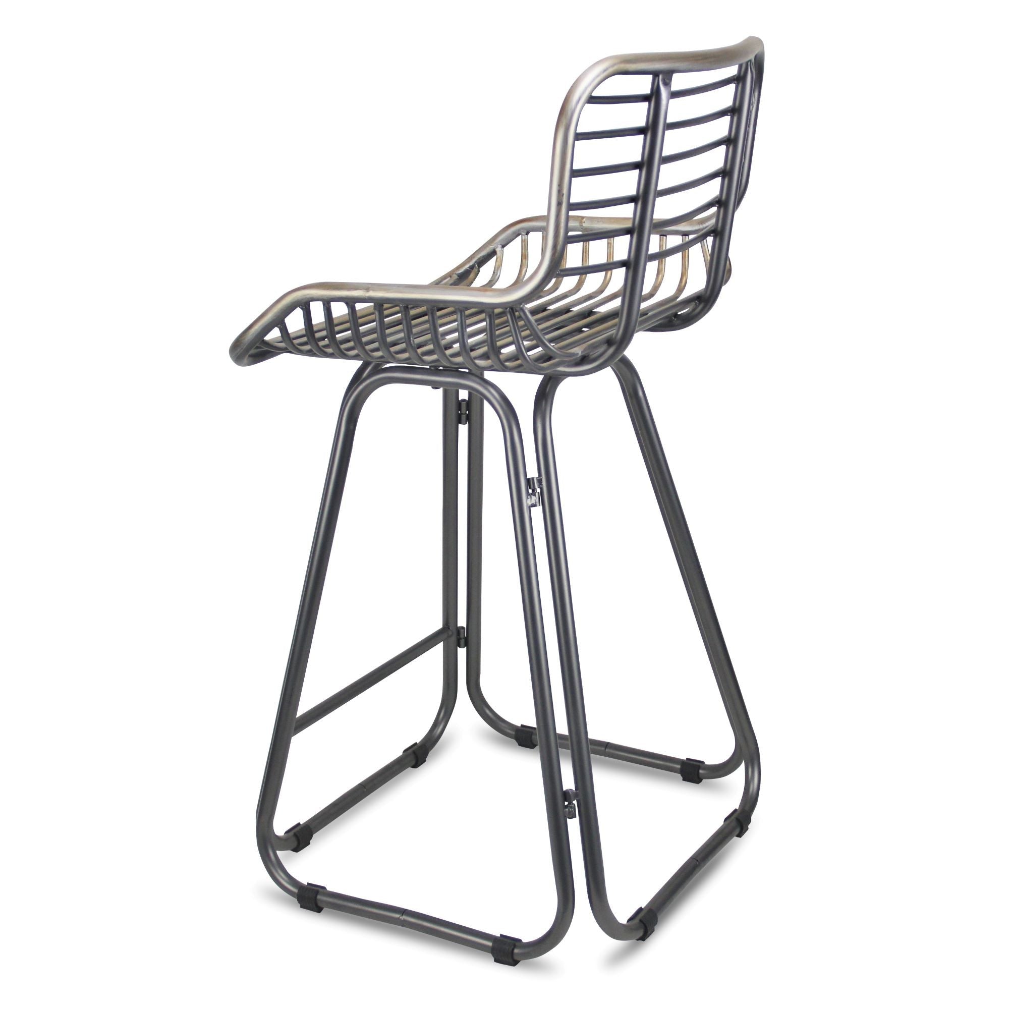 " Gray Steel Low Back Bar Chair