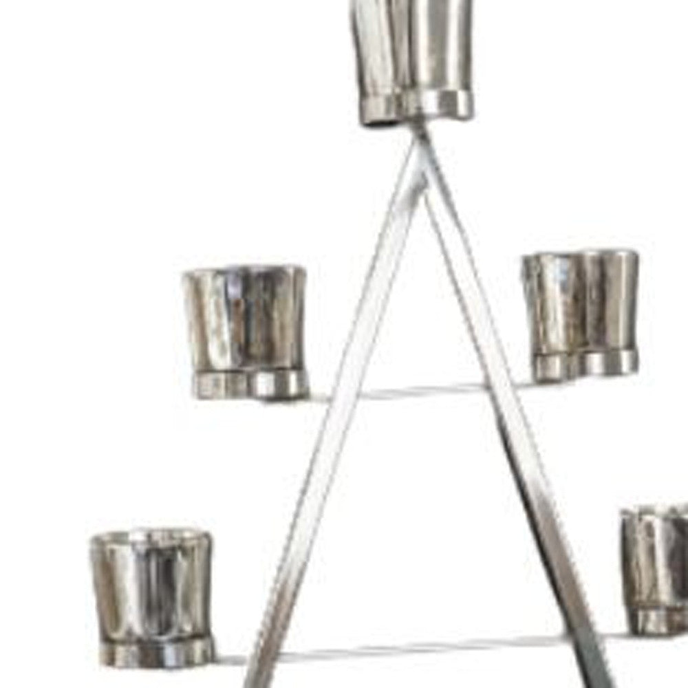 26"  Stainless Steel Christmas Tree Tea Light Candle Holder