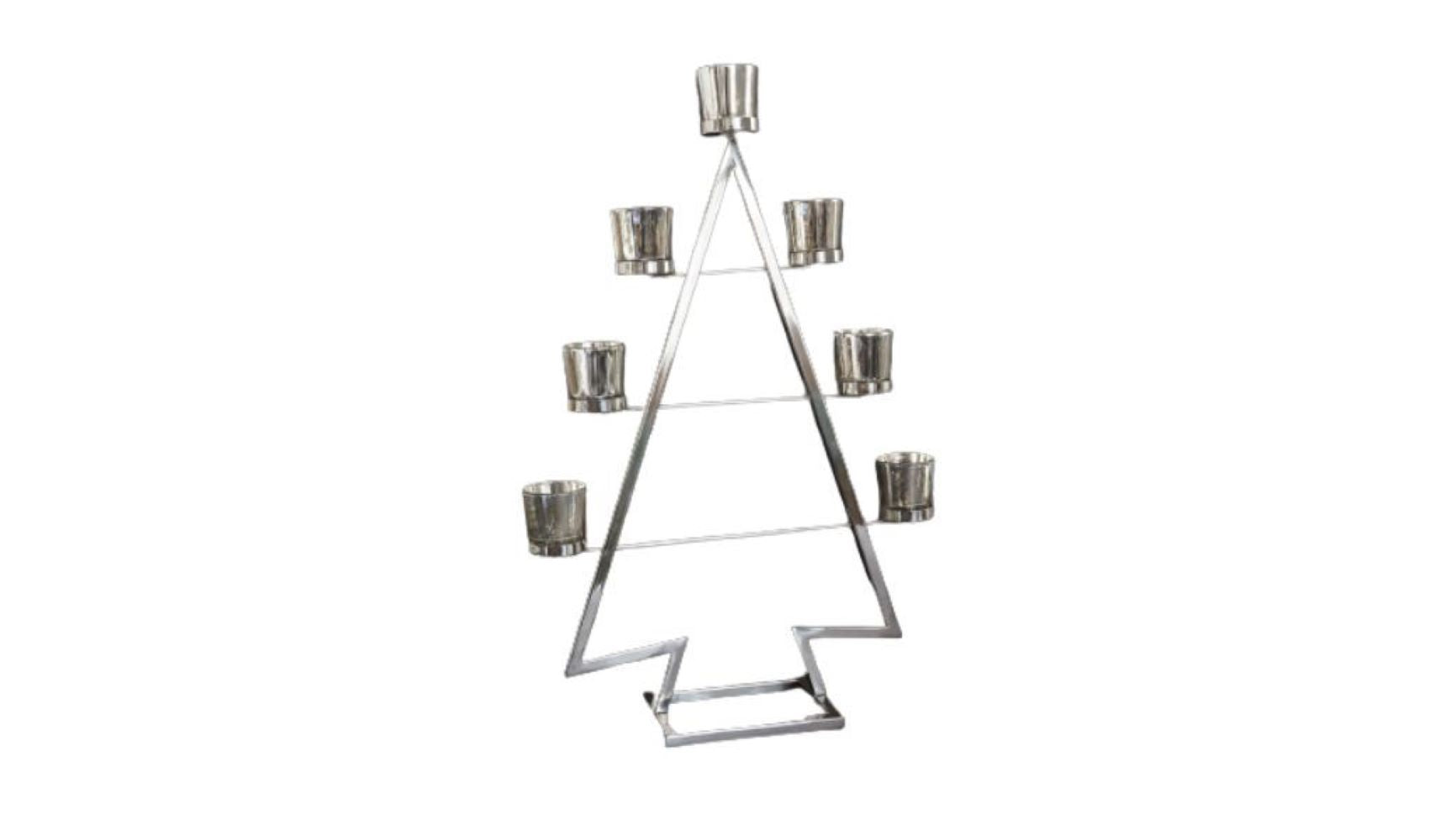 26"  Stainless Steel Christmas Tree Tea Light Candle Holder