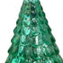 7" Embossed Green Glass Christmas Tree Sculpture