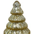 7" Embossed Gold Glass Christmas Tree Sculpture