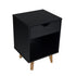 22" Black One Drawer Nightstand