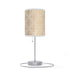 20" Silver Metal Standard Table Lamp With White And Gold Cylinder Shade