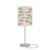 20" Silver Table Lamp With Off White And Festive Multi Color Cylinder Shade